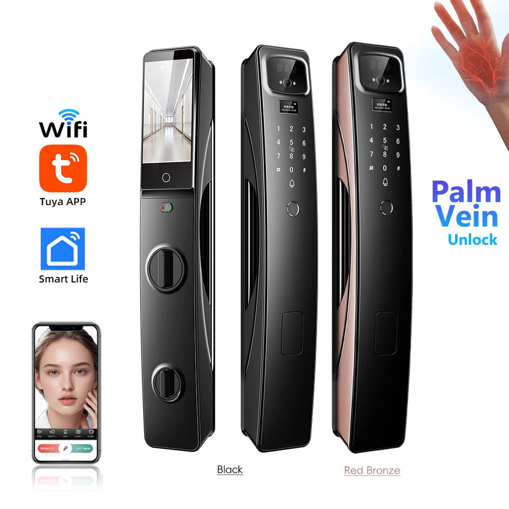 Aluminium Alloy Digital Fingerprint WIFI Reversible Smart Lock