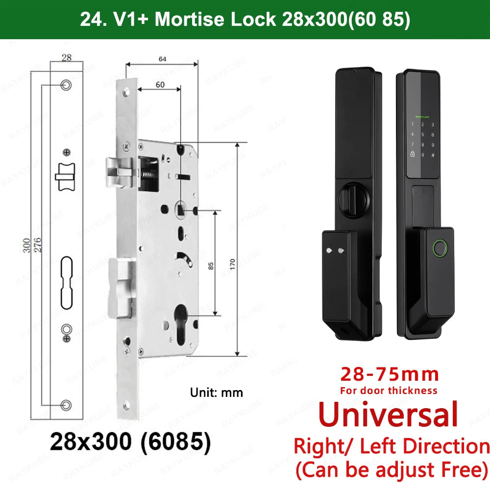 Aluminium Alloy Fingerprint Bluetooth Electronic Reversible Door Lock