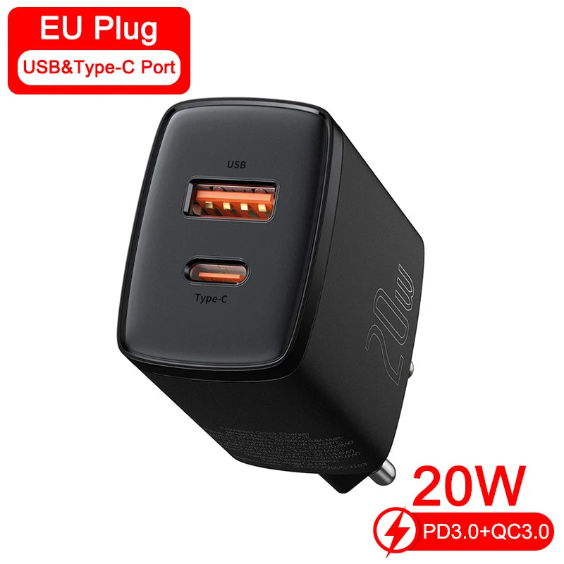 Baseus 20W ABS USB Type-C Car Charge For iPhone 13 14 Pro Max