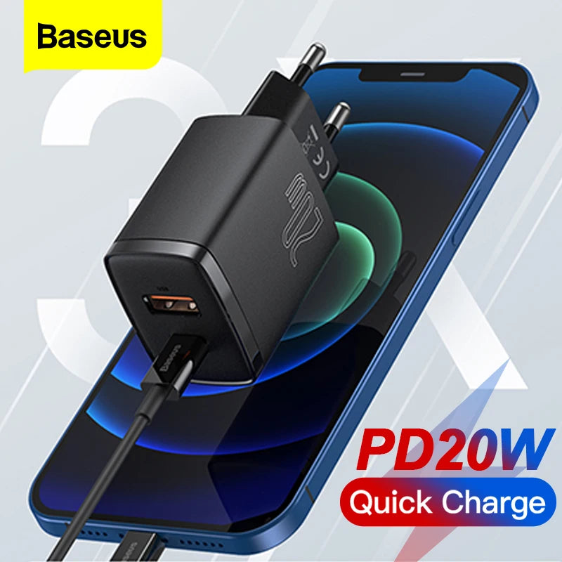 Baseus 20W USB Type-C Charger For iPhone 11 12 Pro Max and Huawei