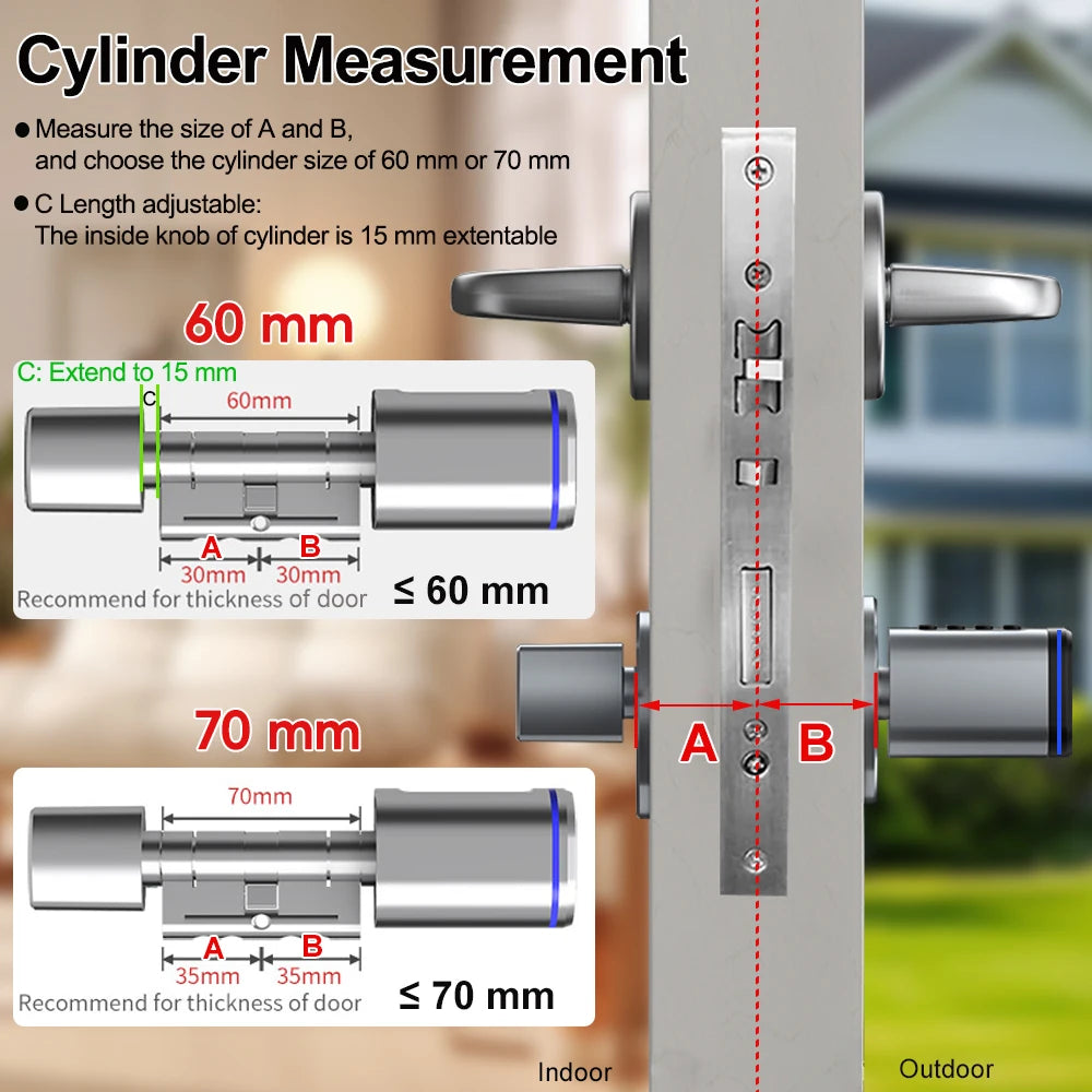 Aluminium Alloy Fingerprint Bluetooth Electronic Reversible Door Lock