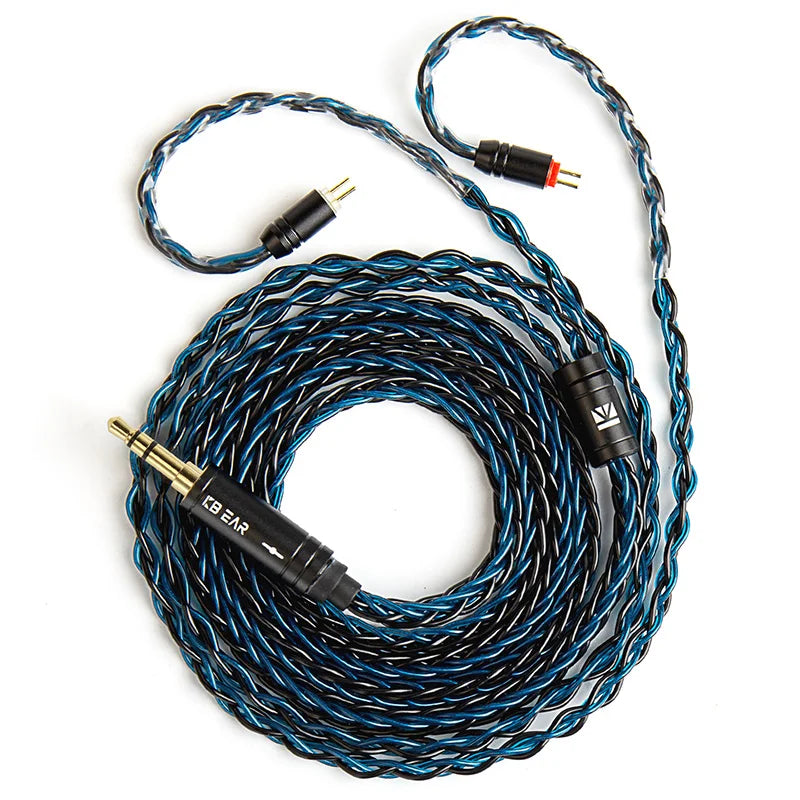 Silver Pleated Copper Flexible Enhanced Durability Headphone Cable
