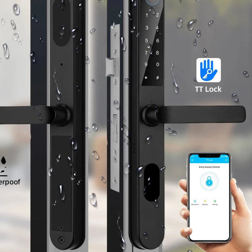 Aluminium Alloy Waterproof Bluetooth Reversible Handle Door Lock