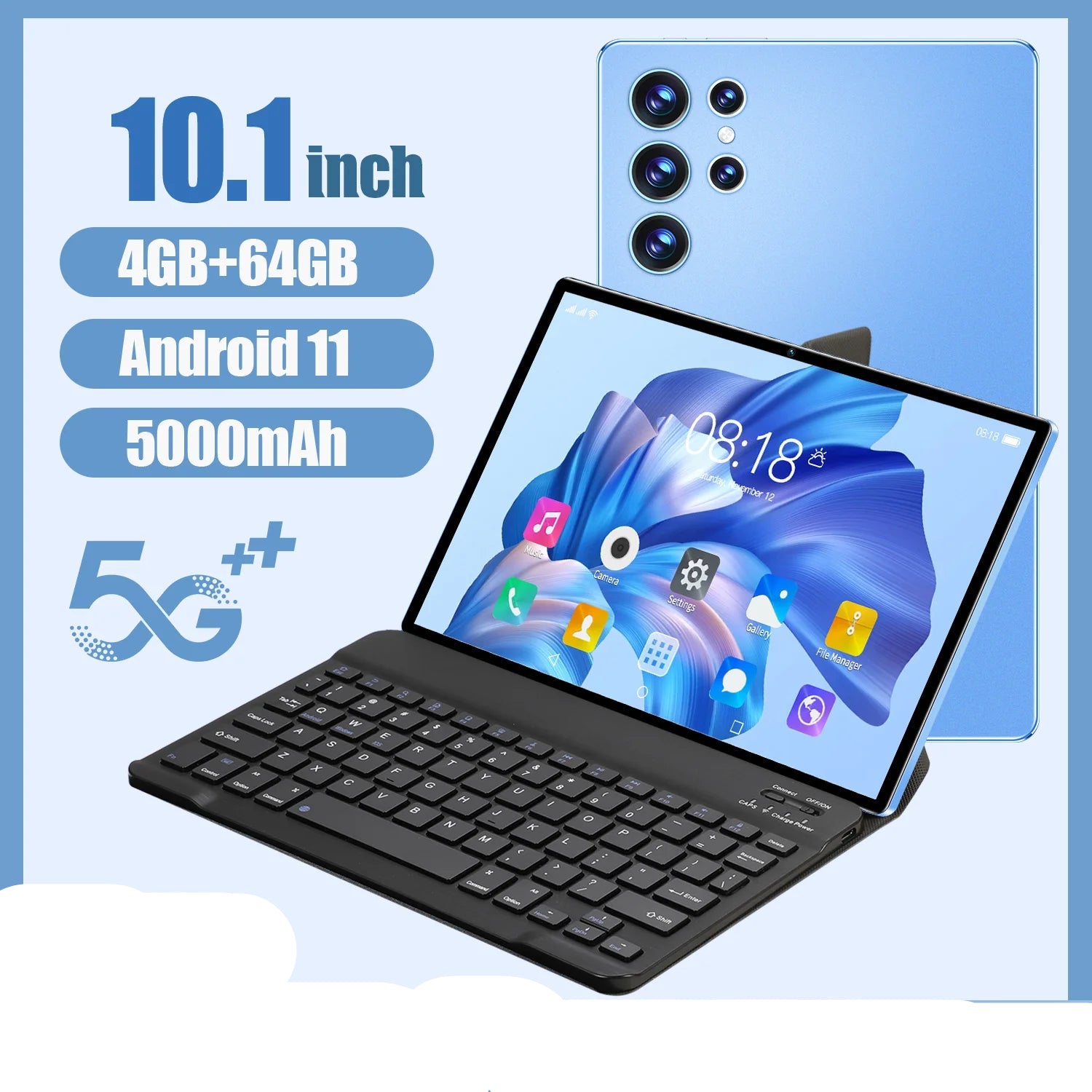 5000mAh 5MP 4GB RAM 64GB ROM Fast Charging 10.1 Inch Tablet