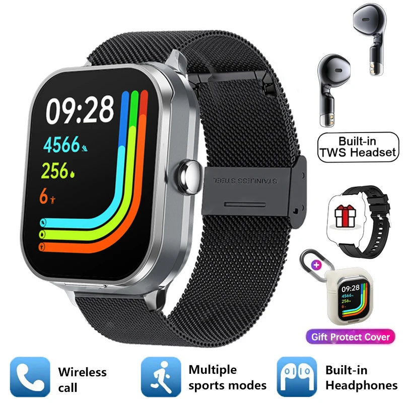 Silica Gel Waterproof Heart Rate Tracker Android Square Smartwatch