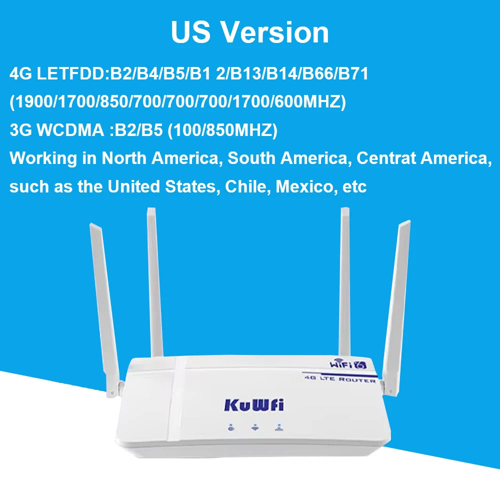 300Mbps 2.4GHz Fixed Antenna LTE Router With SIM Card Slot