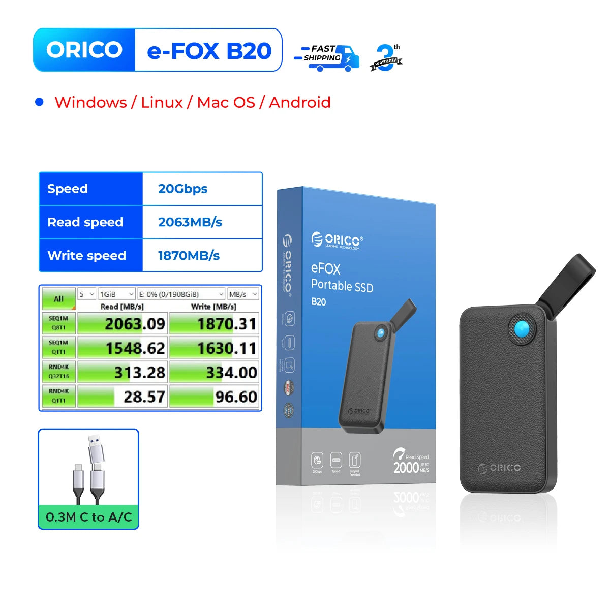 512GB - 2TB External Solid State Drive For Laptop And Desktop