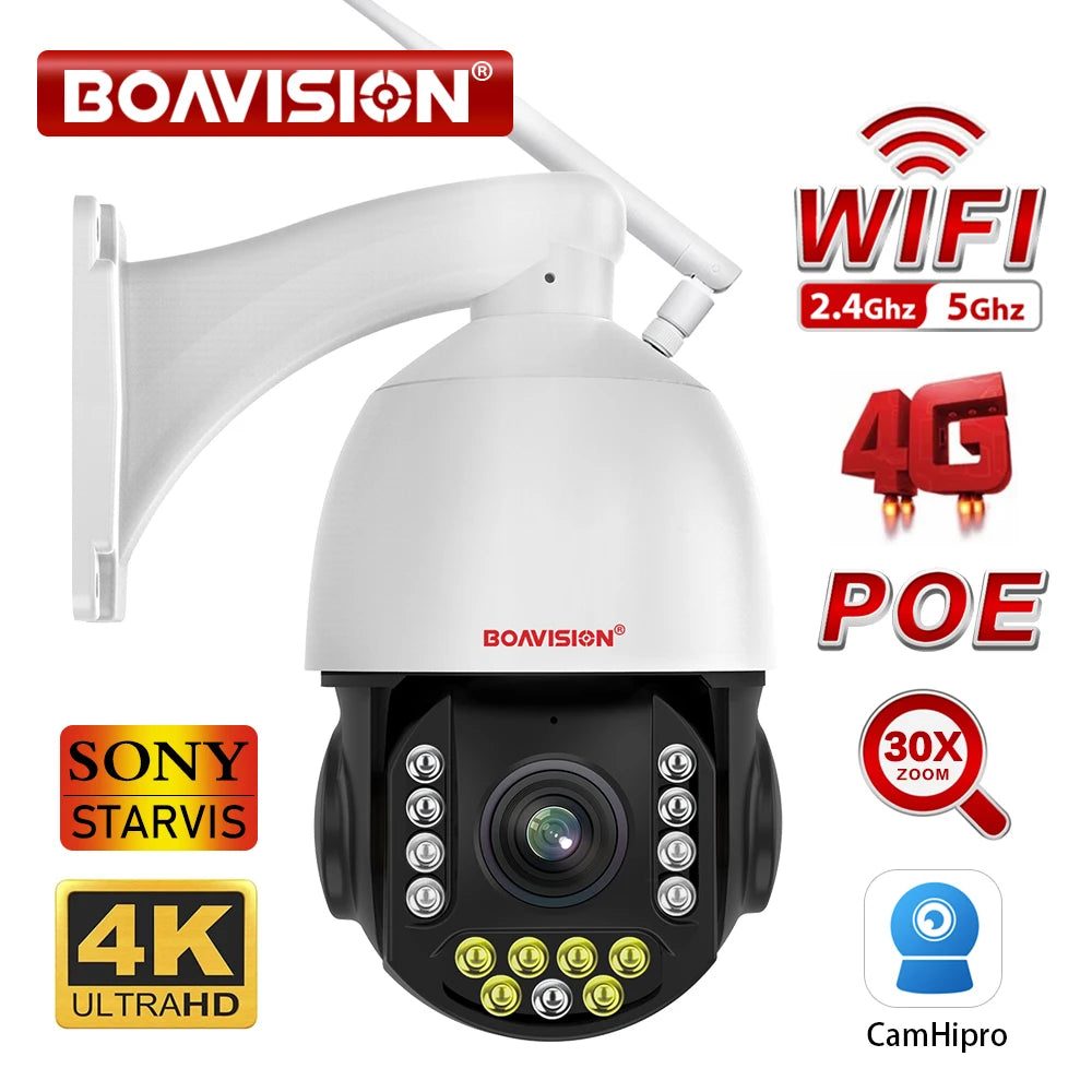 Boavision 8MP 4G Sim Card Humanoid Tracking Surveillance Camera