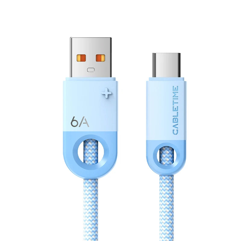 100W USB 3.1 PVC Type-A to Type-C Fast Charging Phone Cable
