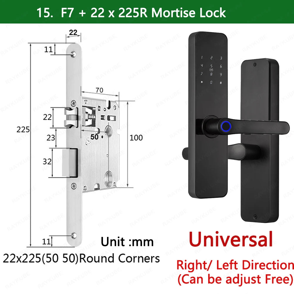 Zinc Alloy Fingerprint Bluetooth Rechargeable Battery Door Lock