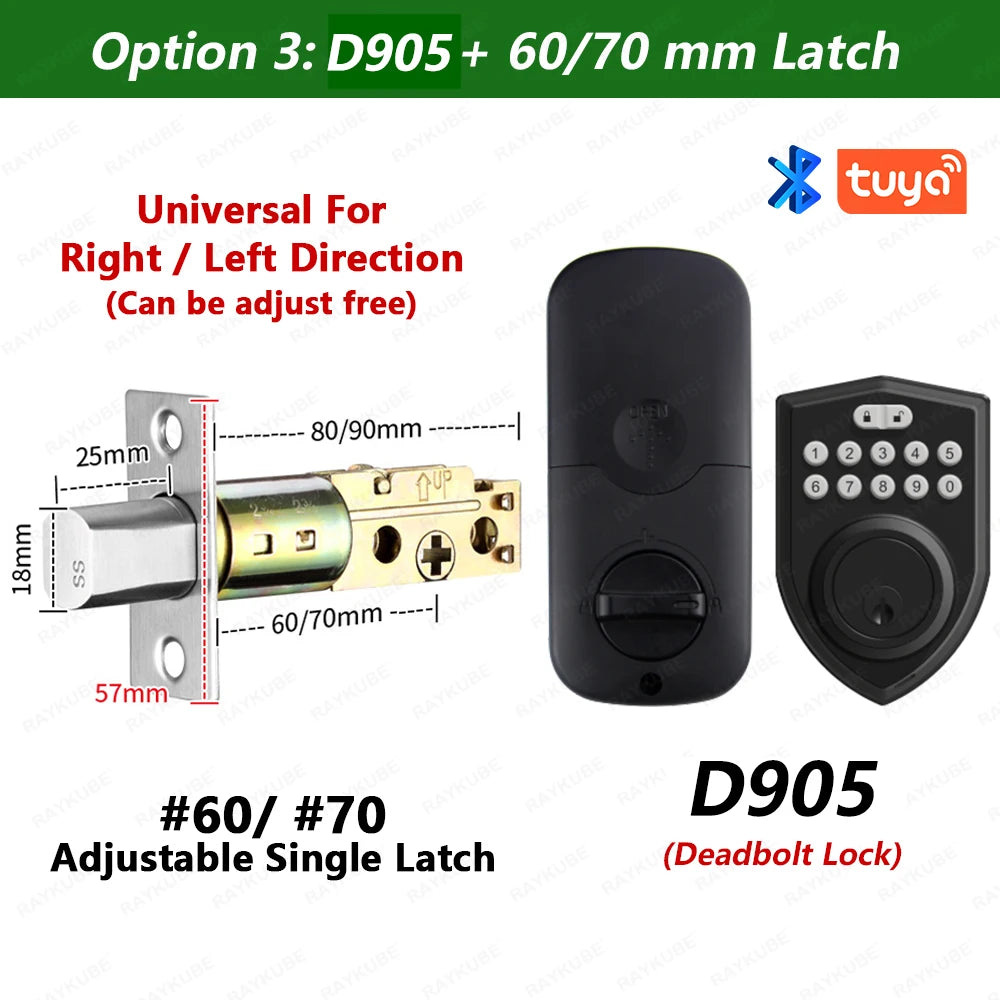 Automatic Deadbolt Digital Reversible Handle Smart Door Lock