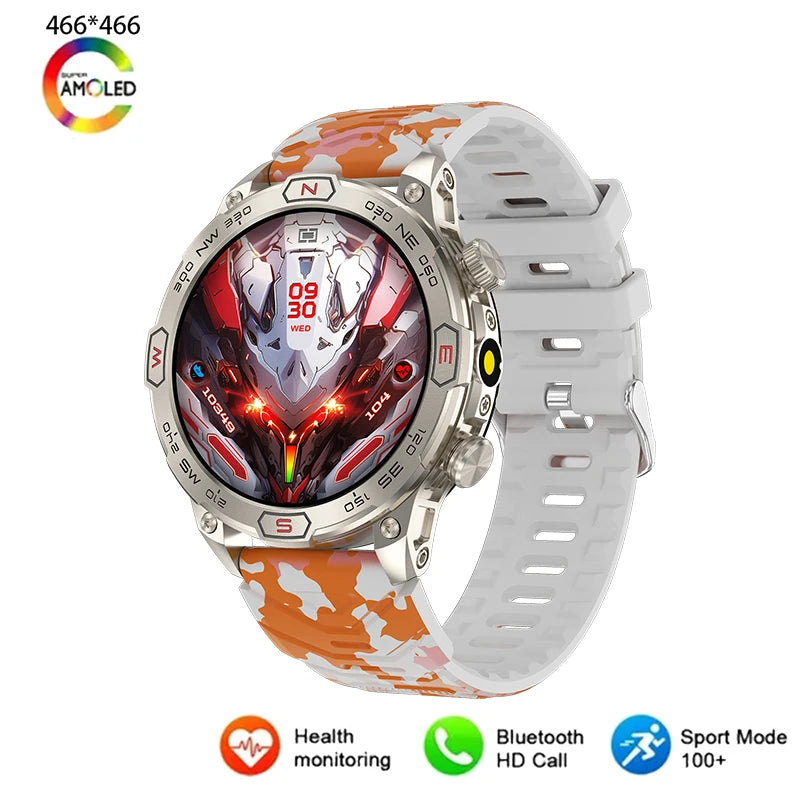 Alloy Waterproof Round Shaped On Wrist Outdoor Sports Smartwatch