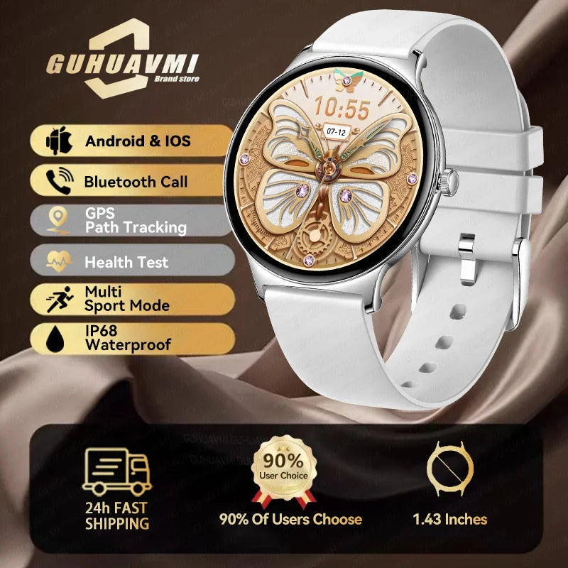 Silica Gel Full Touch Screen Android Round Shaped Digital Smartwatch