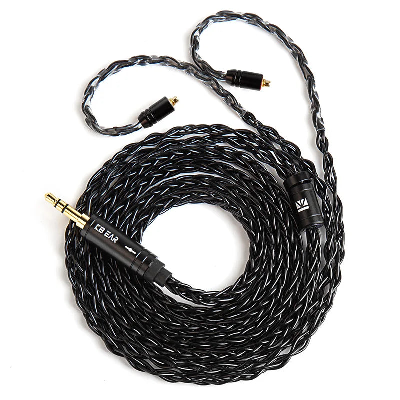 でんでん Silver Pleated Copper Flexible Enhanced Durability Headphone Cable