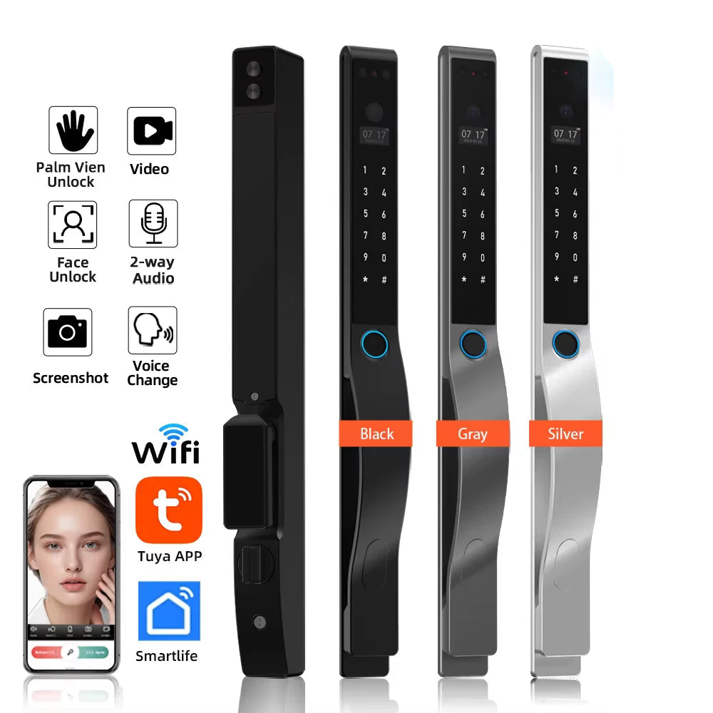 Aluminium Alloy Fingerprint Rechargeable Battery WIFI Smart Lock