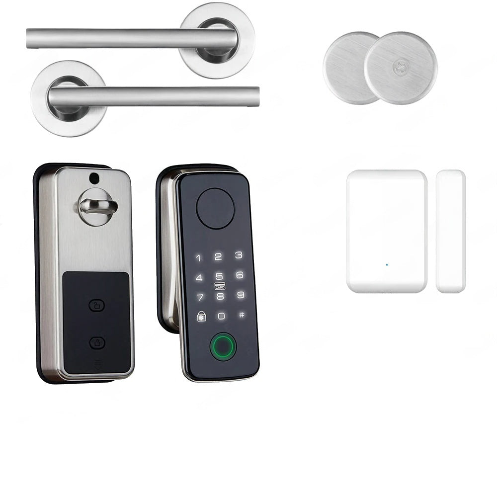 Aluminium Alloy Fingerprint Bluetooth Reversible Handle Door Lock