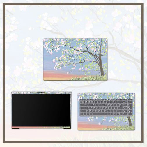 PVC Protective Flower Pattern Laptop Marble Skin Cover For MacBook
