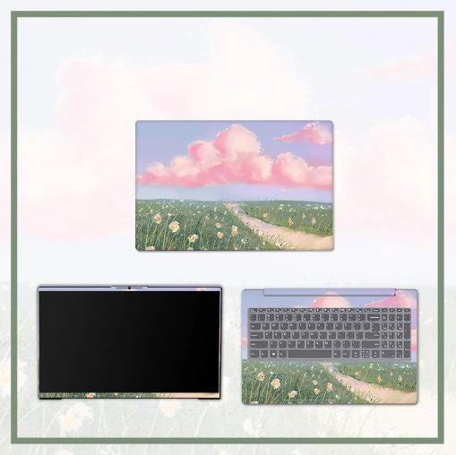 PVC Protective Flower Pattern Laptop Marble Skin Cover For MacBook