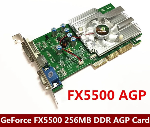 NVIDIA FX5500 250MHz GeForce Single Fan Video Graphics Card For PC