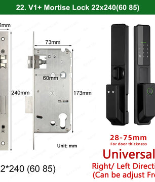 Aluminium Alloy Fingerprint Bluetooth Electronic Reversible Door Lock