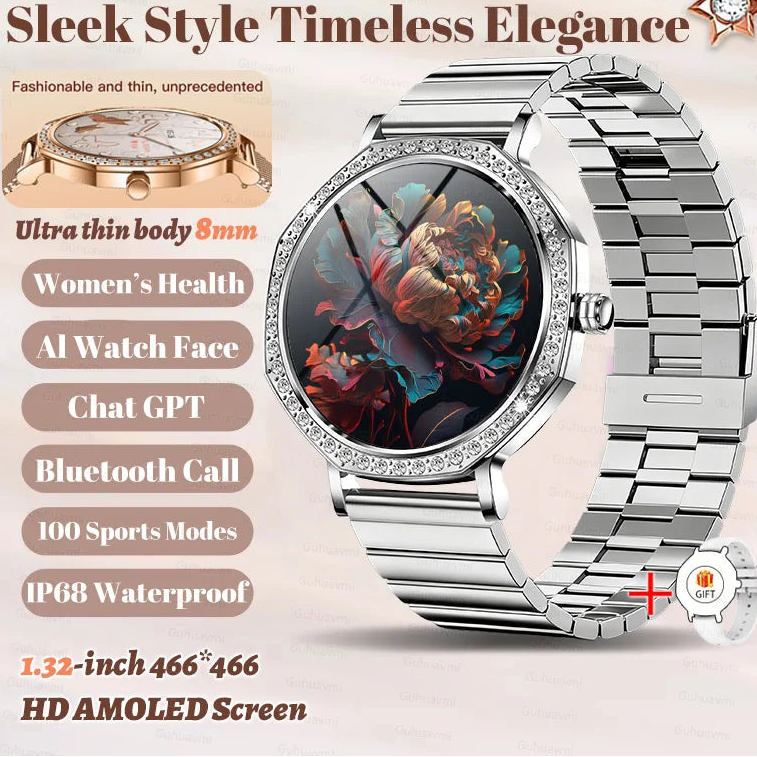 Silica Gel Waterproof Android Round Shape On-Wrist Smartwatch
