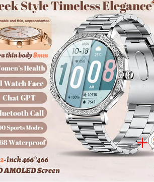 Steel Waterproof Android Round Shape On-Wrist Smartwatch