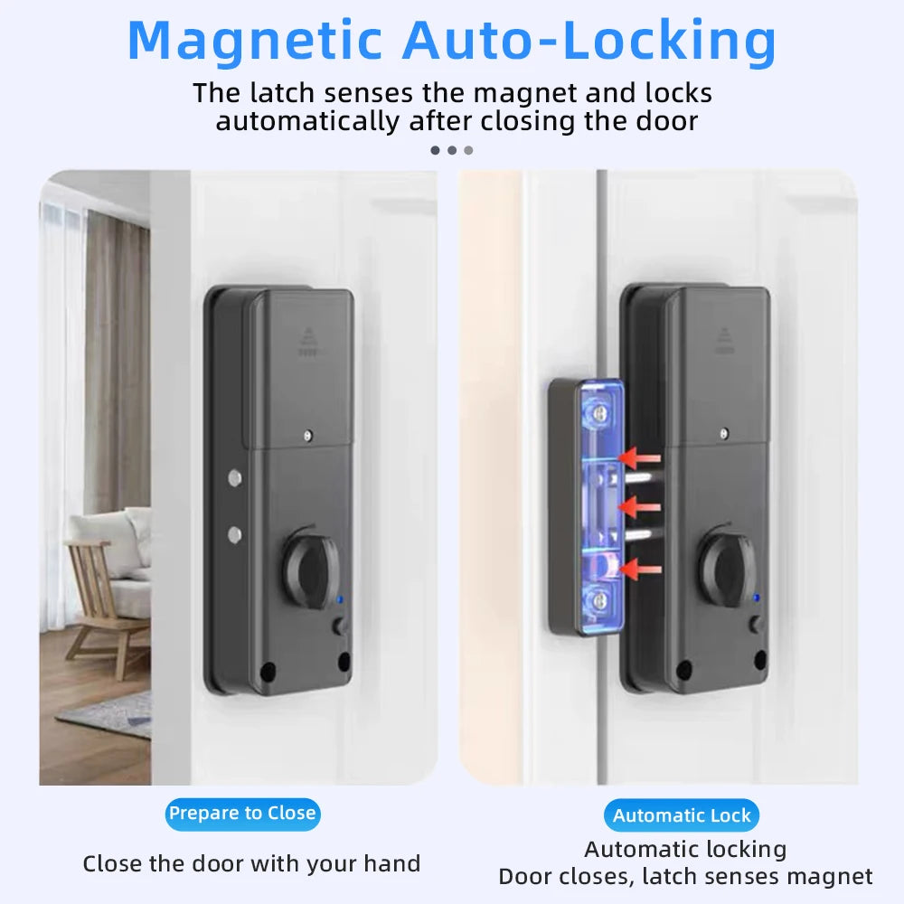 Reversible Bluetooth Dry Battery Invisible Remote Control Lock
