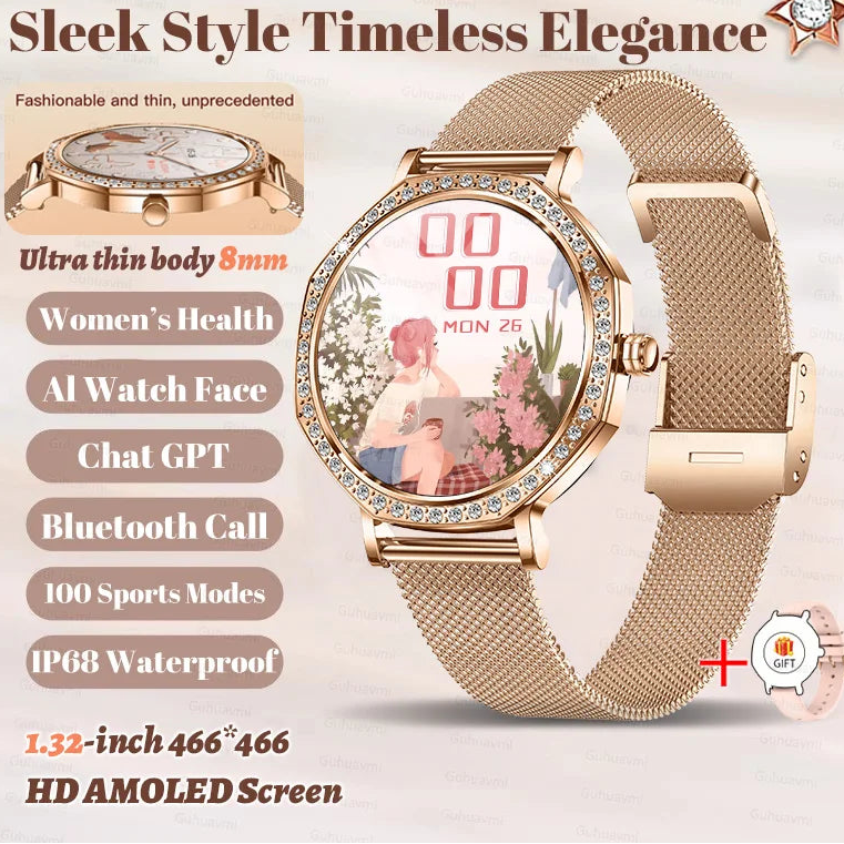 Silica Gel Waterproof Android Round Shape On-Wrist Smartwatch