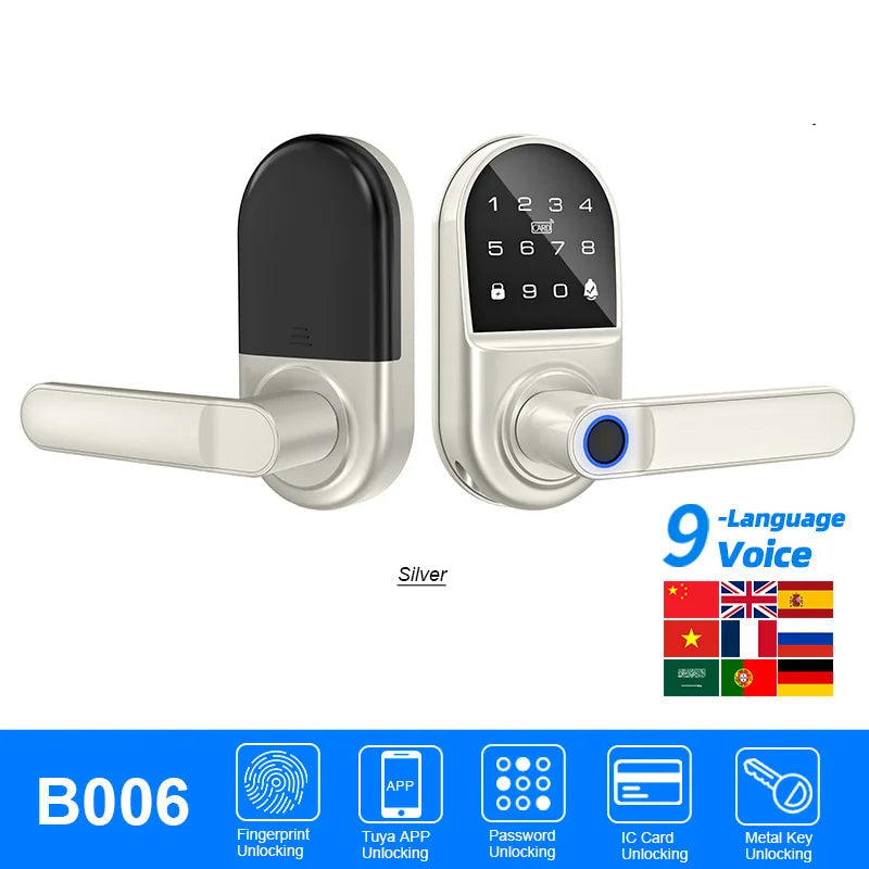 Raykube Electronic Deadbolt With 9 Languages Door App Lock
