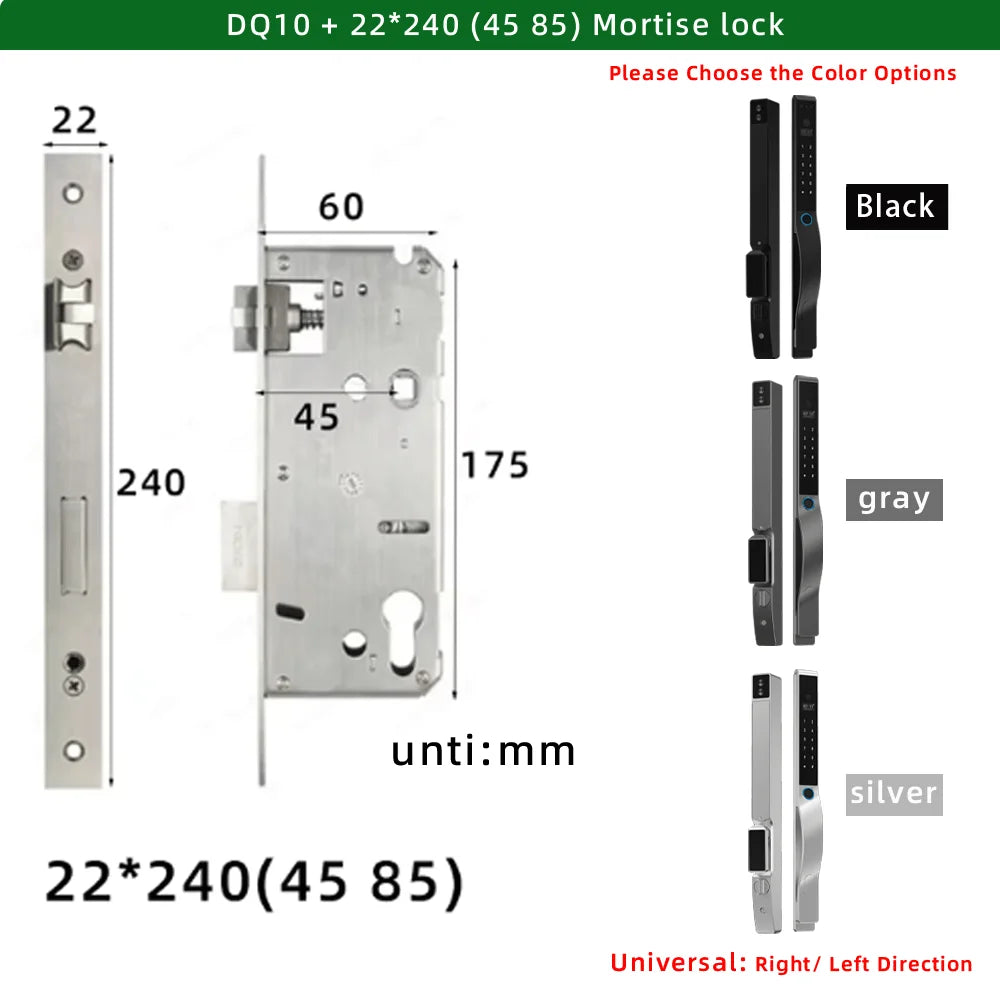Aluminium Alloy Fingerprint Rechargeable Battery WIFI Smart Lock