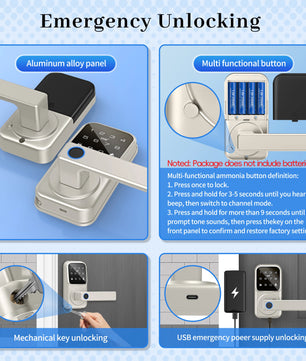 Raykube Electronic Deadbolt With 9 Languages Door App Lock