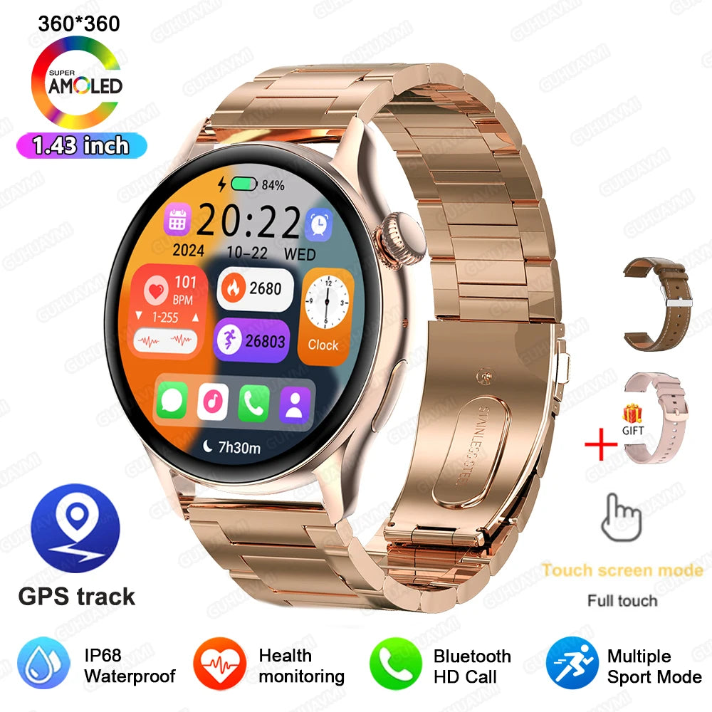 Silica Gel Waterproof Android Round Shape On-Wrist Smartwatch