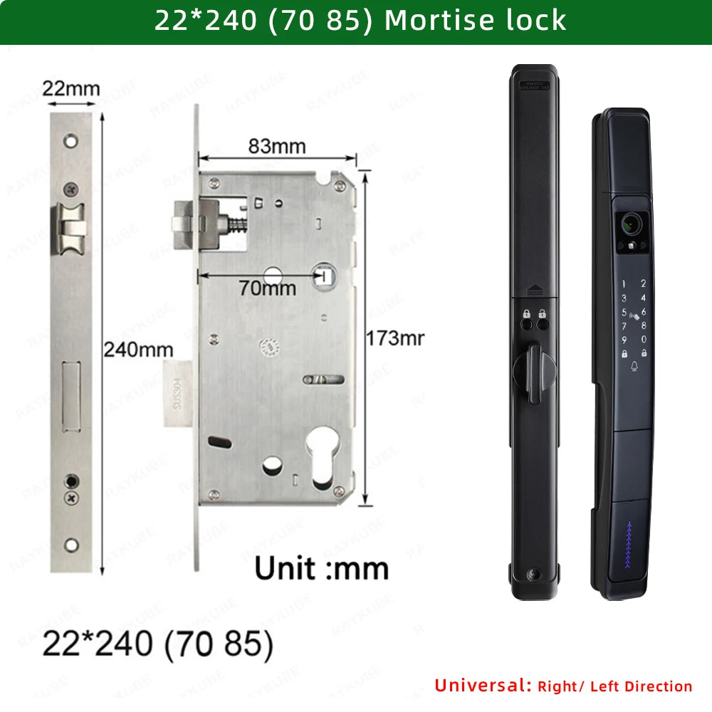 Raykube Waterproof Visual Intercom Face Recognition Digital Lock