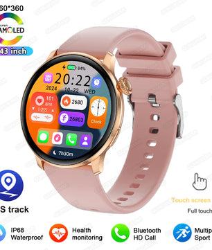 Silica Gel Waterproof Android Round Shape On-Wrist Smartwatch
