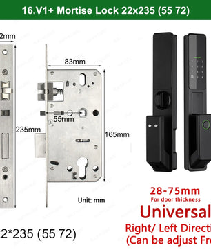 Aluminium Alloy Fingerprint Bluetooth Electronic Reversible Door Lock