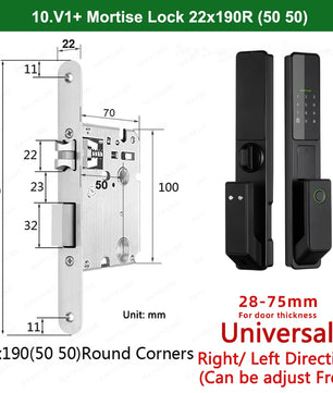 Aluminium Alloy Fingerprint Bluetooth Electronic Reversible Door Lock