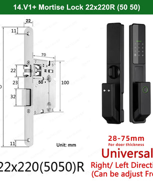Aluminium Alloy Fingerprint Bluetooth Electronic Reversible Door Lock
