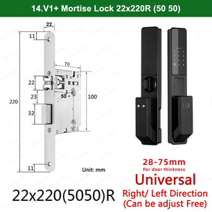 Aluminium Alloy Fingerprint Bluetooth Electronic Reversible Door Lock