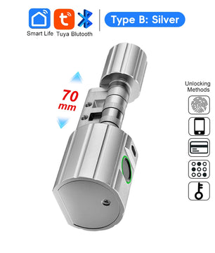 Aluminium Alloy Fingerprint Bluetooth Cylinder Digital Door Lock