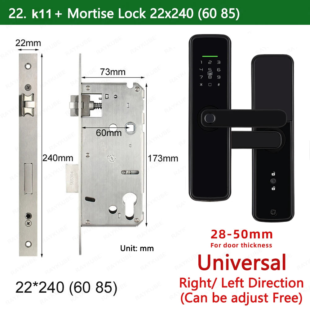 Zinc Alloy Biometric Fingerprint Bluetooth Electric Door Lock