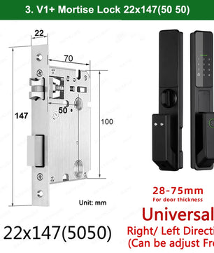 Aluminium Alloy Fingerprint Bluetooth Electronic Reversible Door Lock