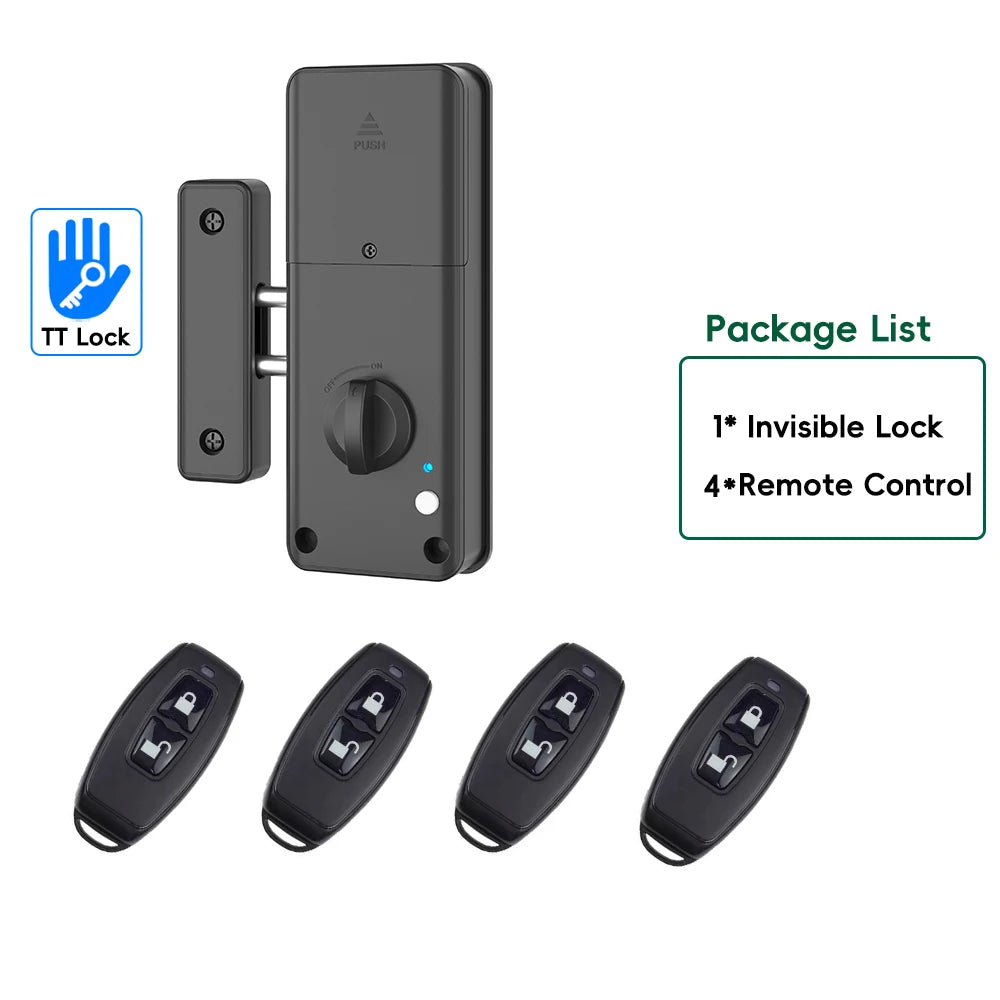 Reversible Bluetooth Dry Battery Invisible Remote Control Lock