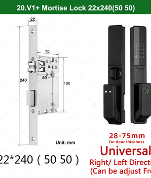 Aluminium Alloy Fingerprint Bluetooth Electronic Reversible Door Lock