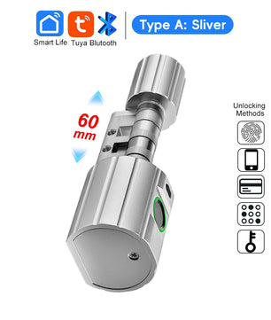 Aluminium Alloy Fingerprint Bluetooth Cylinder Digital Door Lock