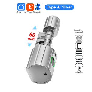 Aluminium Alloy Fingerprint Bluetooth Cylinder Digital Door Lock