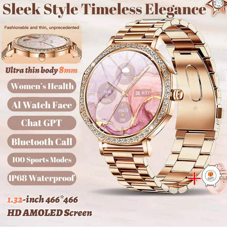 Silica Gel Waterproof Android Round Shape On-Wrist Smartwatch
