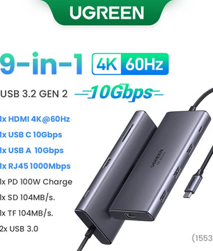 Ugreen 13-IN-1 Type-C Card Reader HDMI USB Splitter Hub