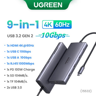 Ugreen 13-IN-1 Type-C Card Reader HDMI USB Splitter Hub