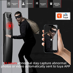 Aluminium Alloy Digital Fingerprint WIFI Reversible Smart Lock