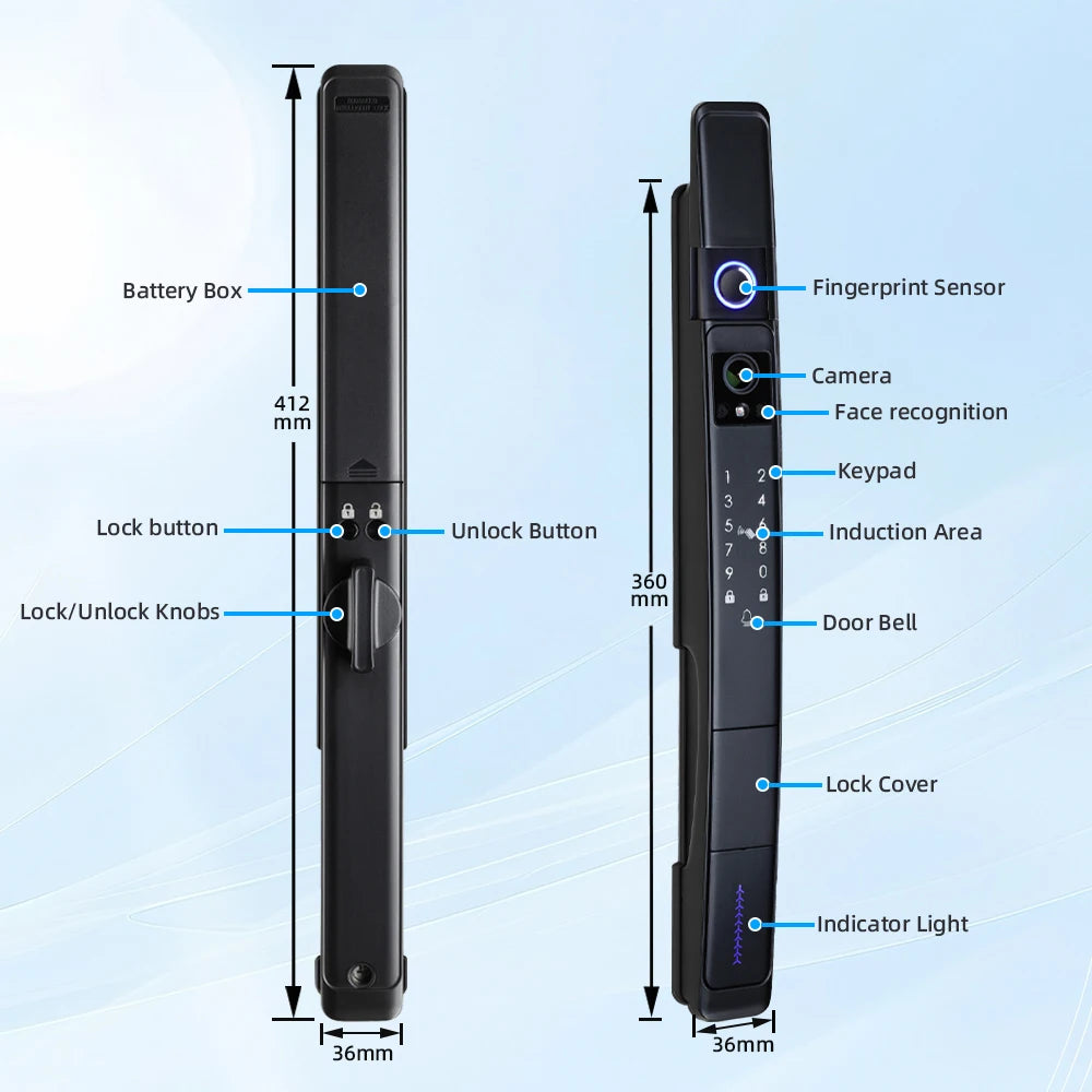 Raykube Waterproof Slim Camera Face Recognition Digital Lock